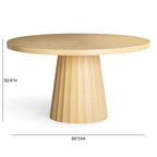 Meri Natural Round Dining Table (41-56)