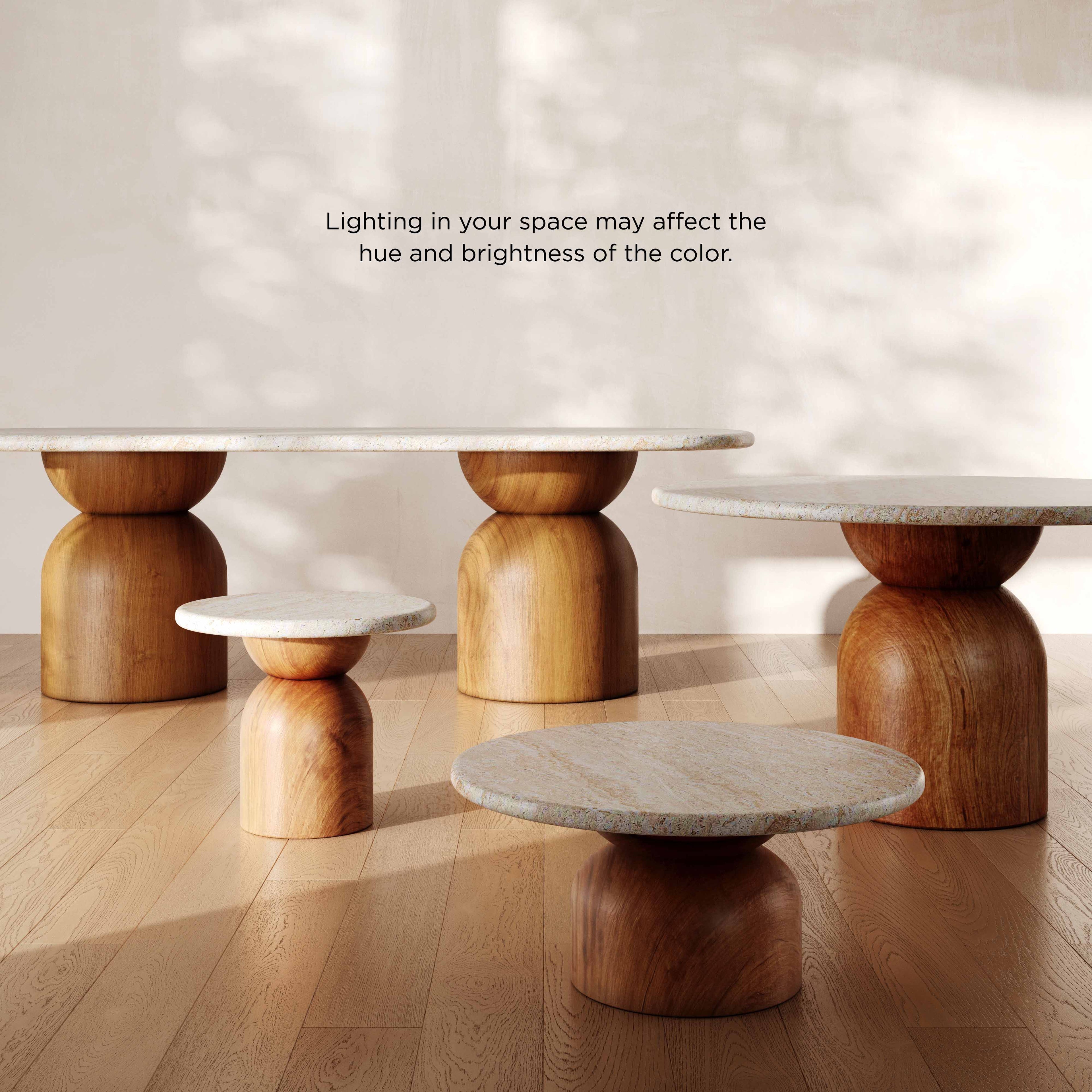 Cynthia 87 Faux Travertine Indoor/Outdoor Concrete Oval Dining Table