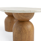 Cynthia 87 Faux Travertine Indoor/Outdoor Concrete Oval Dining Table