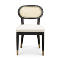 Cosette Black Dining Chair in Cream Performance Linen