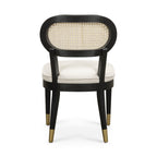 Cosette Black Dining Chair in Cream Performance Linen
