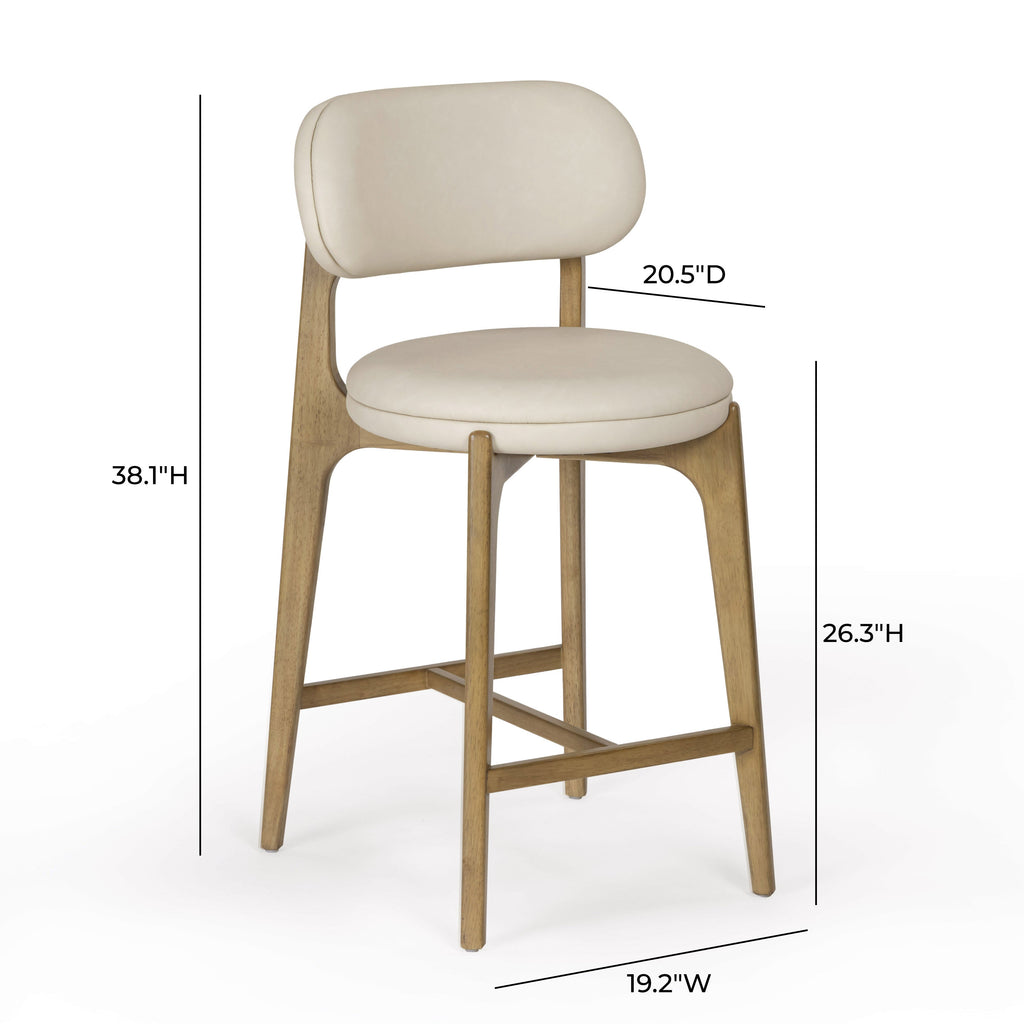 Carnation Cream Performance Vegan Leather Counter Stool