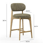 Carnation Performance Fabric Counter Stool