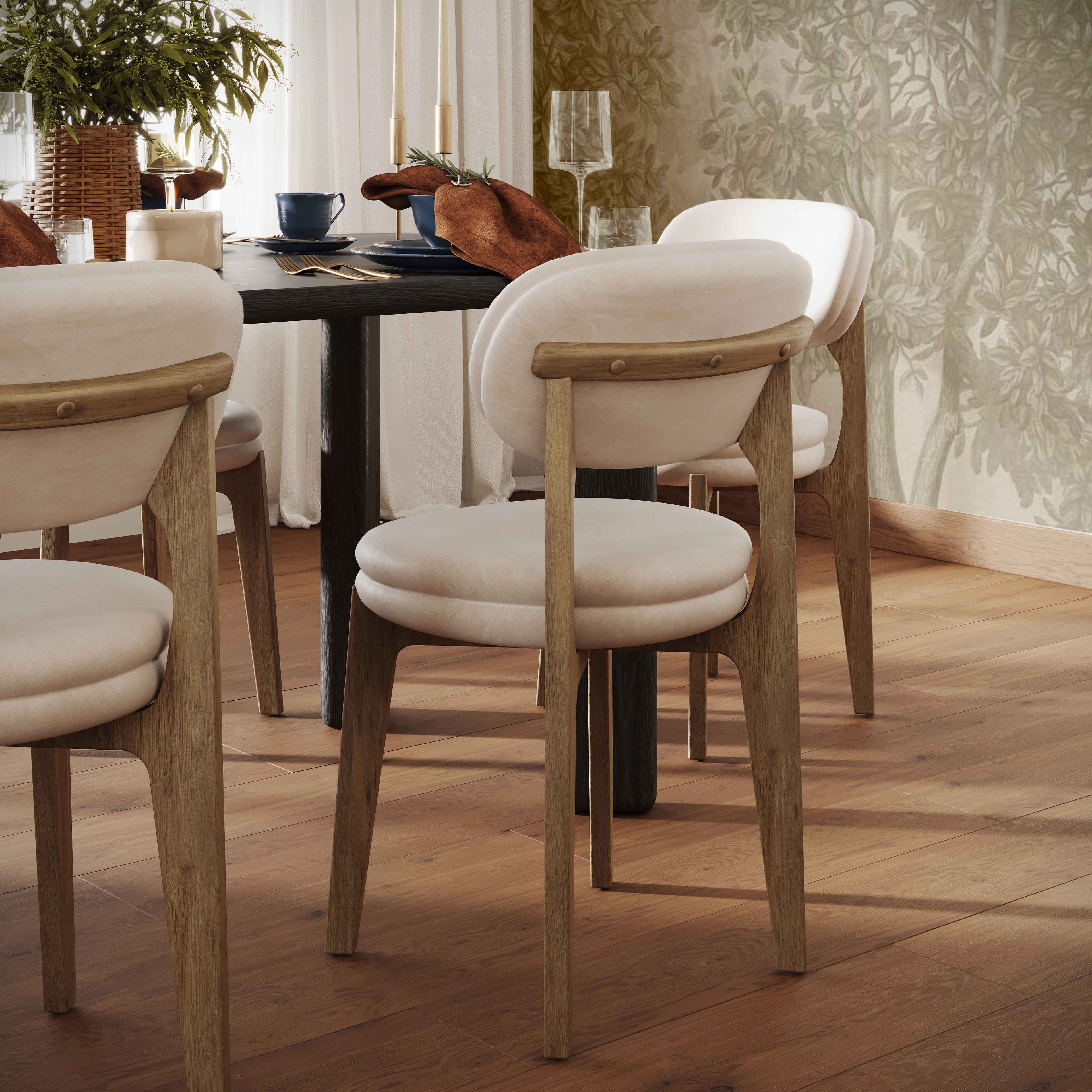 Carnation Cream Performance Vegan Leather Dining Chair