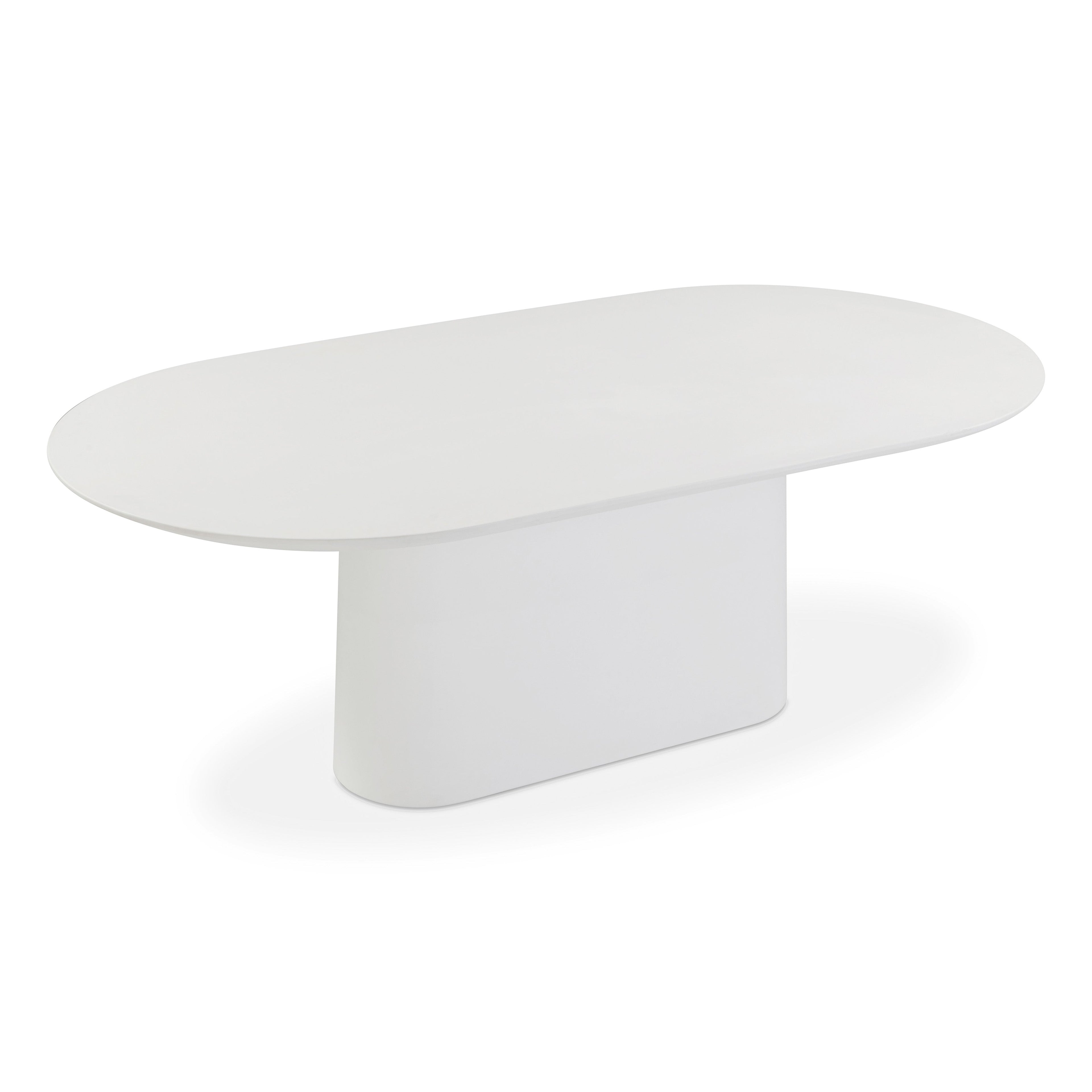 Nara 84 Pure White Indoor/Outdoor Concrete Dining Table