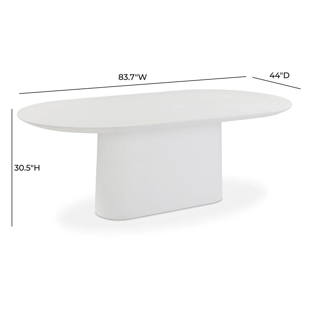 Nara 84 Pure White Indoor/Outdoor Concrete Dining Table
