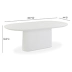Nara 84 Pure White Indoor/Outdoor Concrete Dining Table