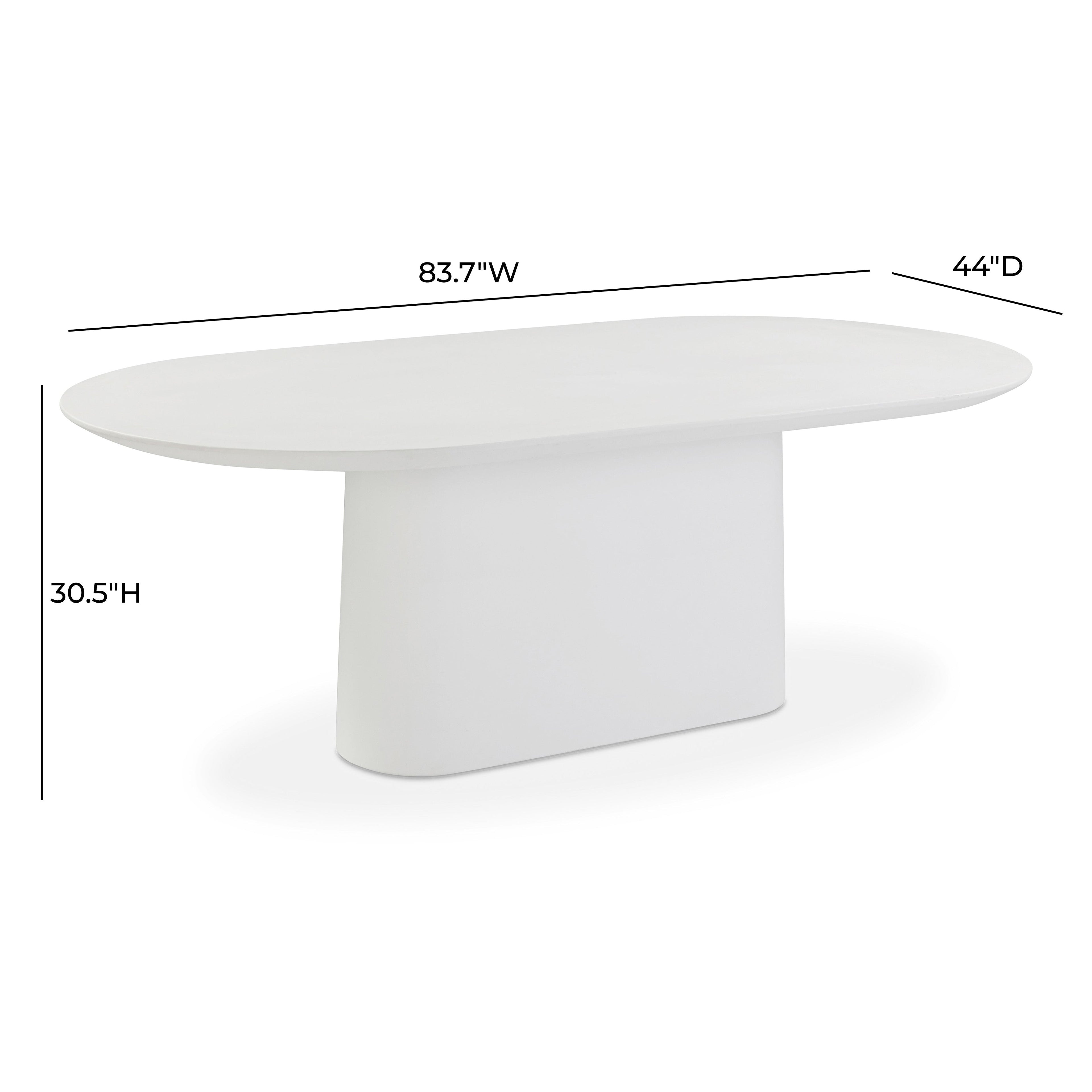 Nara 84 Pure White Indoor/Outdoor Concrete Dining Table