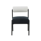 Jolene Cream and Black Performance Linen Dining Chair - Set of 2
