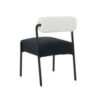 Jolene Cream and Black Performance Linen Dining Chair - Set of 2