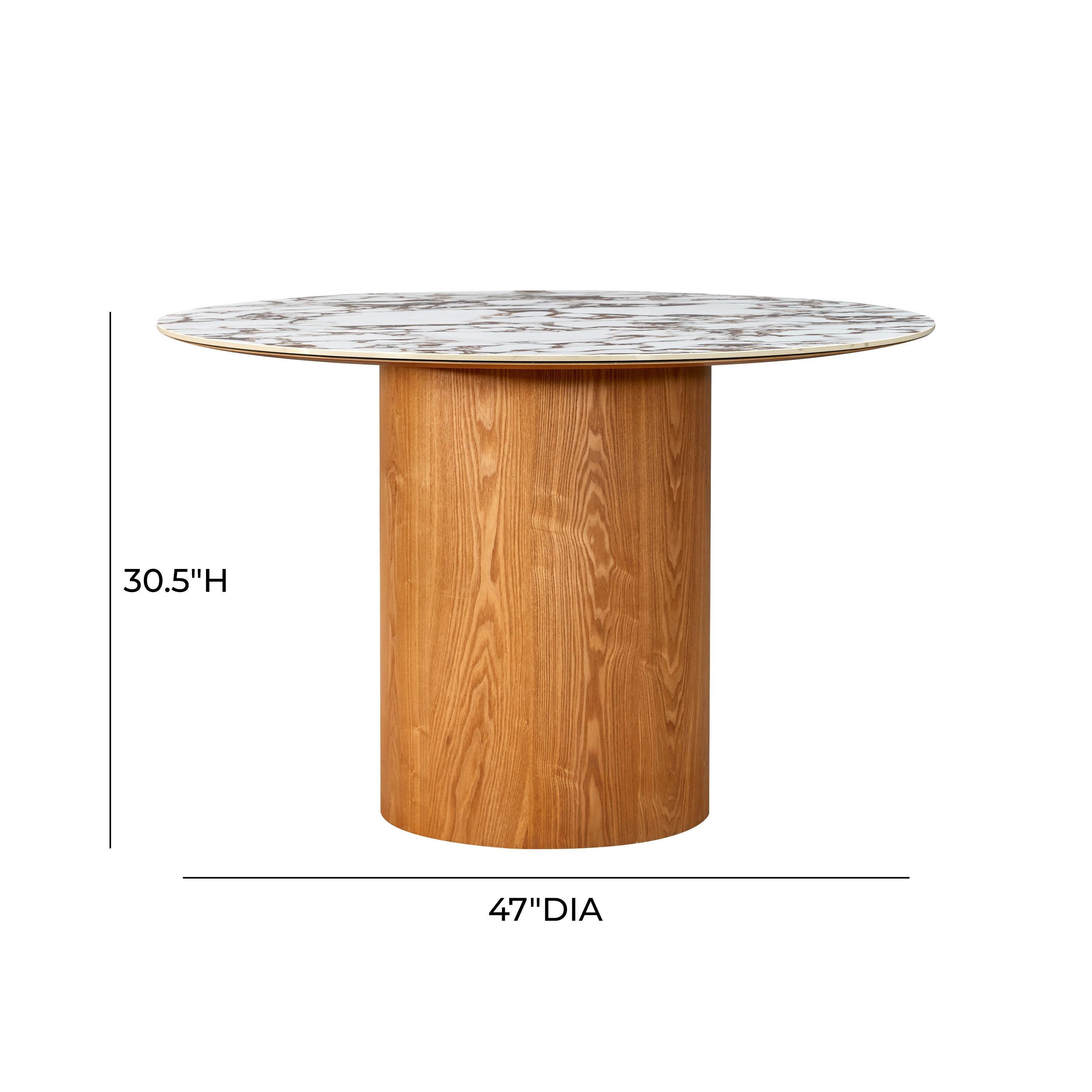 Tamara 47 Marble Ceramic Round Dinette Table