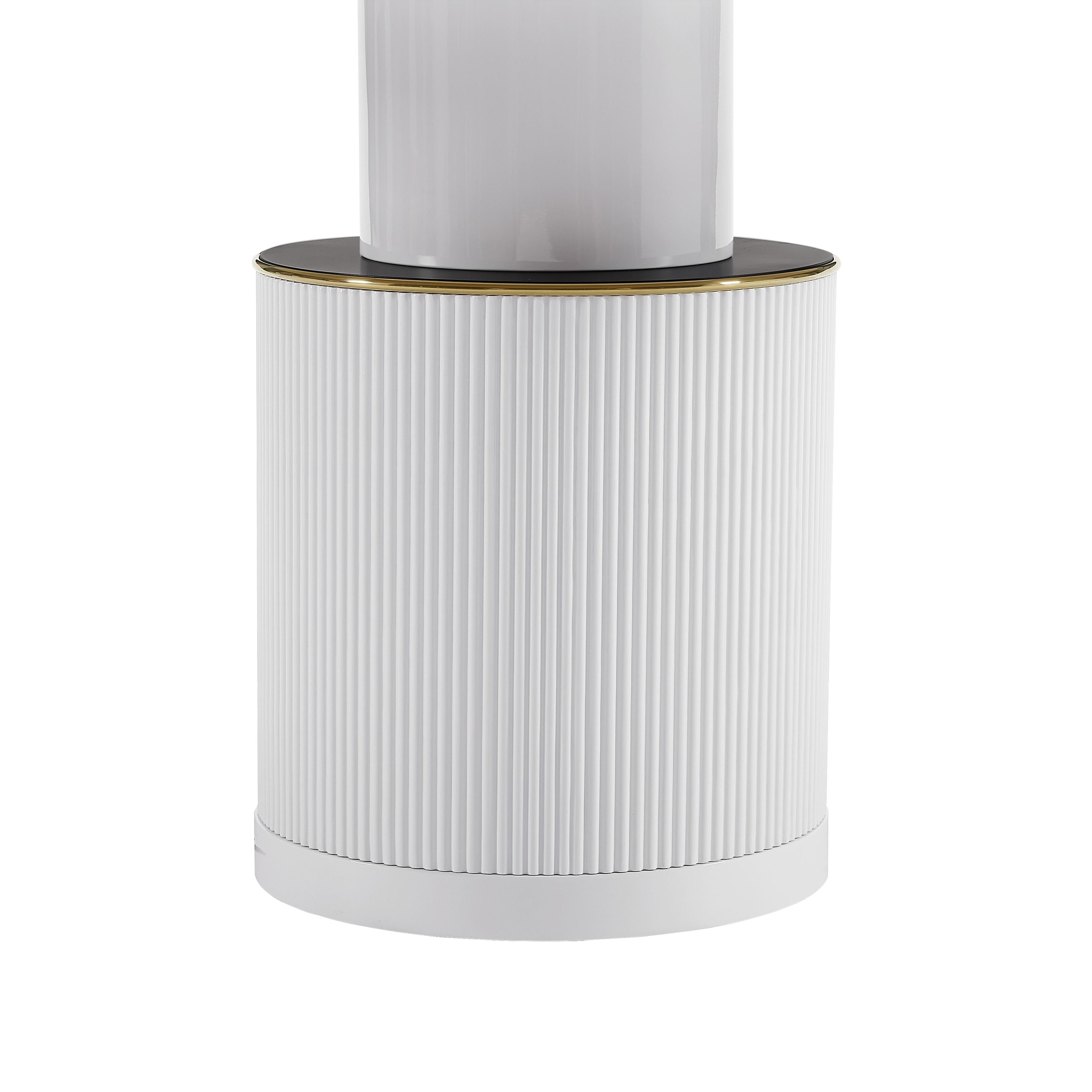 Vanessa 53 White Marble Lacquer Round Dining Table