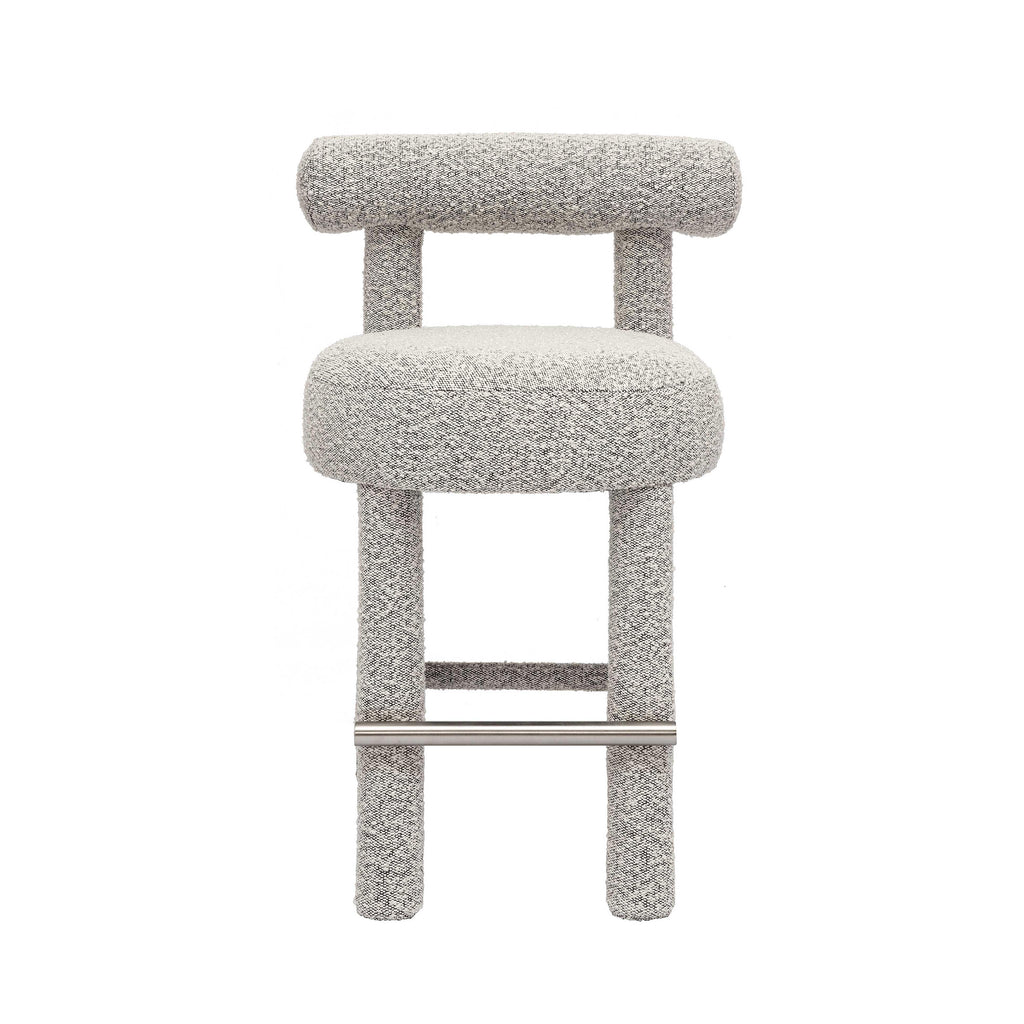 Carmel Black & White Performance Boucle Counter Stool