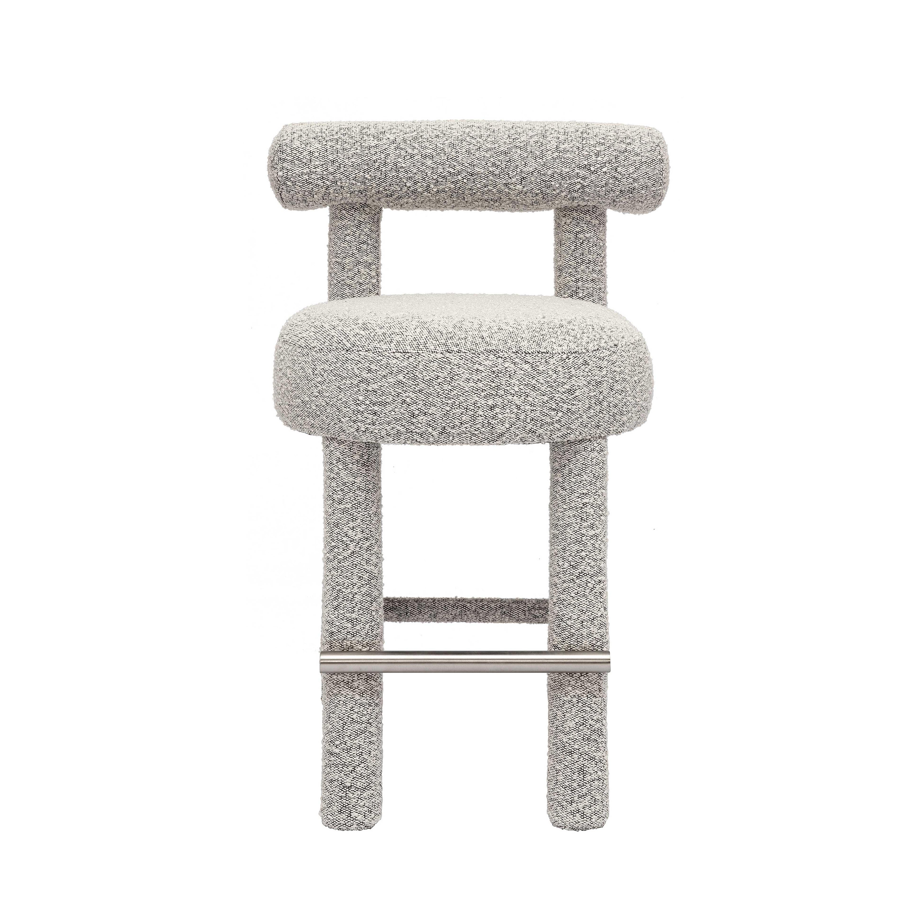 Carmel Black & White Performance Boucle Counter Stool