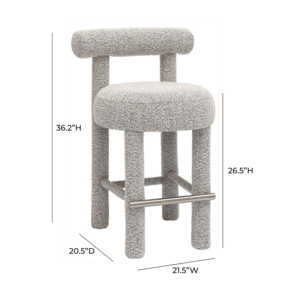 Carmel Black & White Performance Boucle Counter Stool