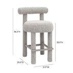 Carmel Black & White Performance Boucle Counter Stool