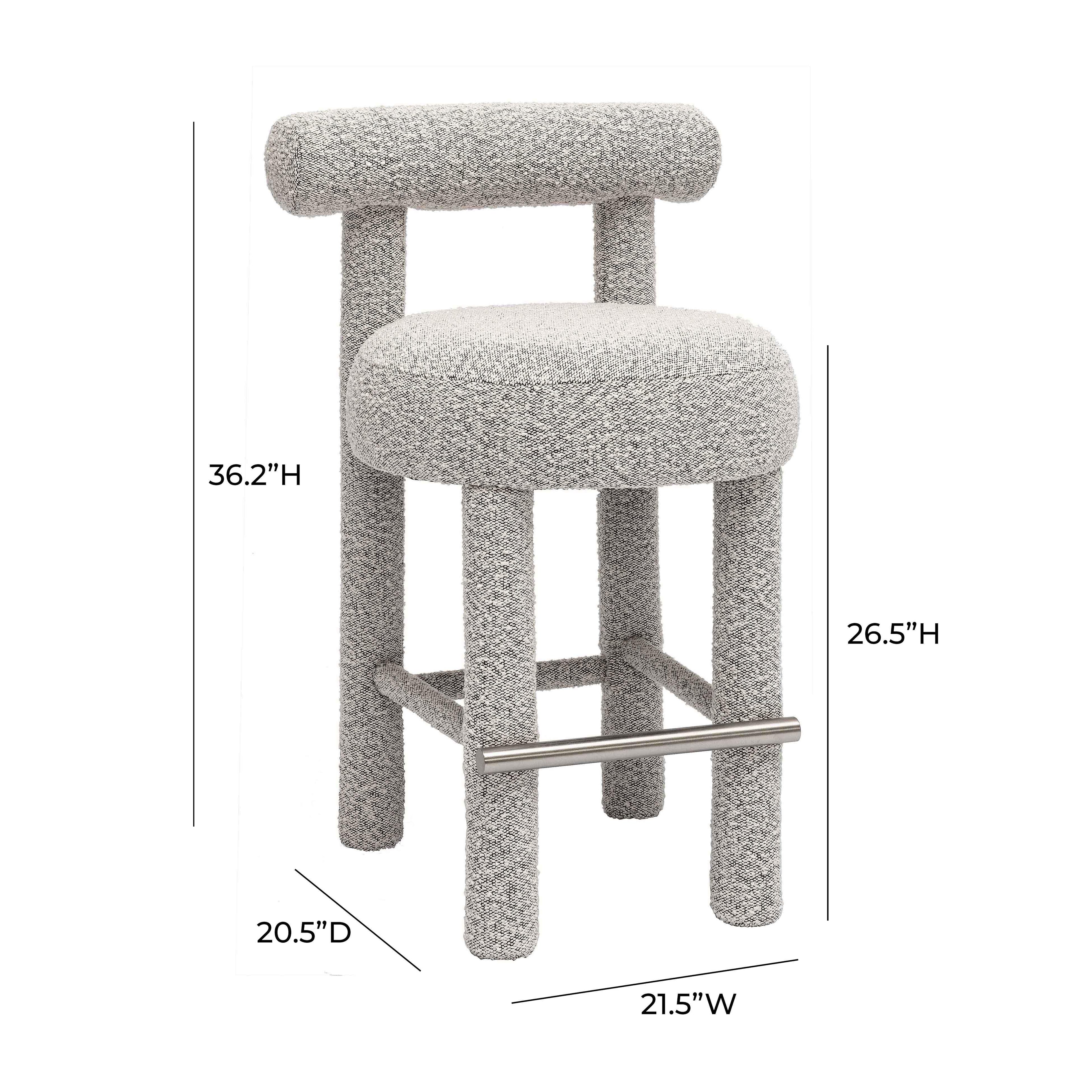 Carmel Black & White Performance Boucle Counter Stool