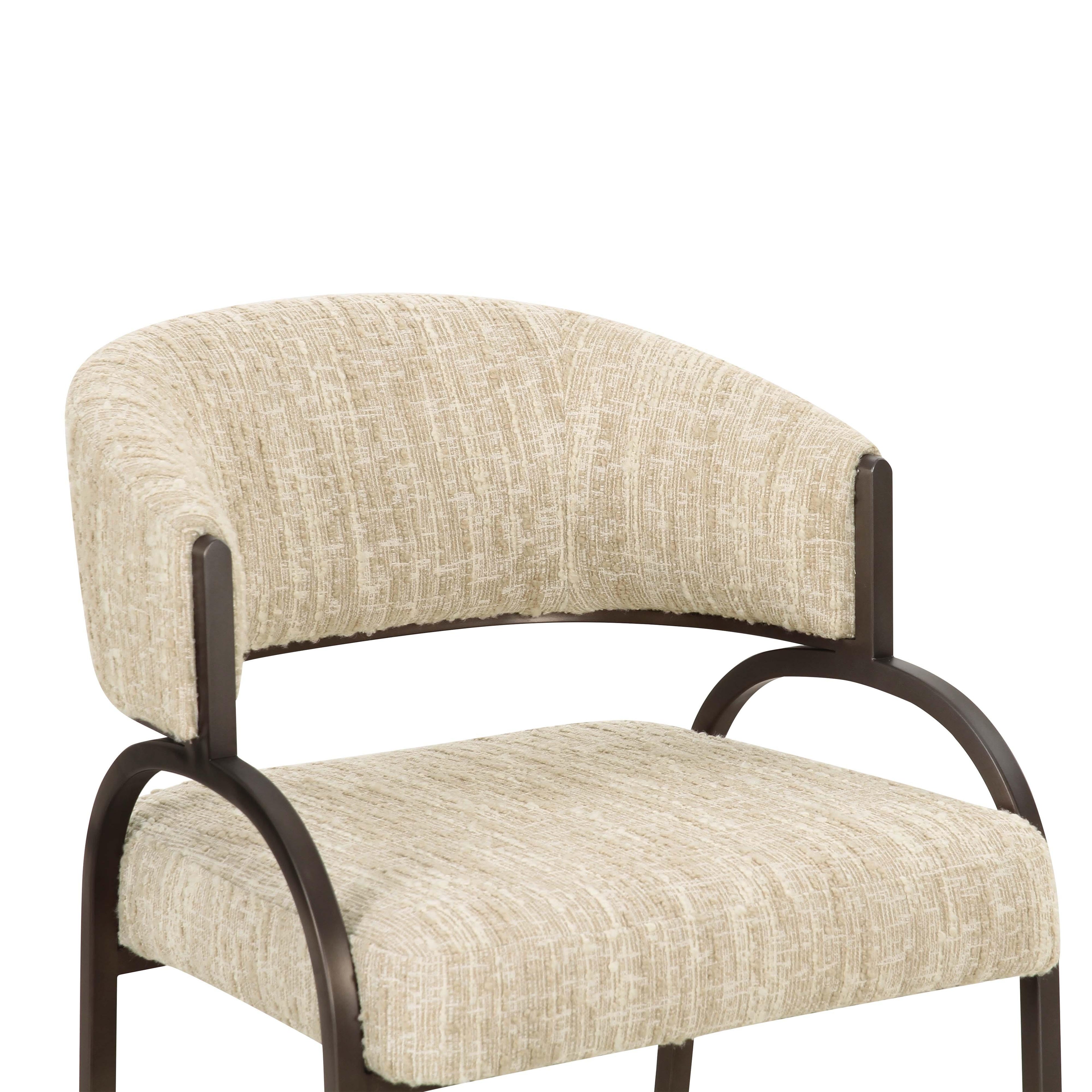 Tatum Taupe Textured Performance Boucle Dining Chair