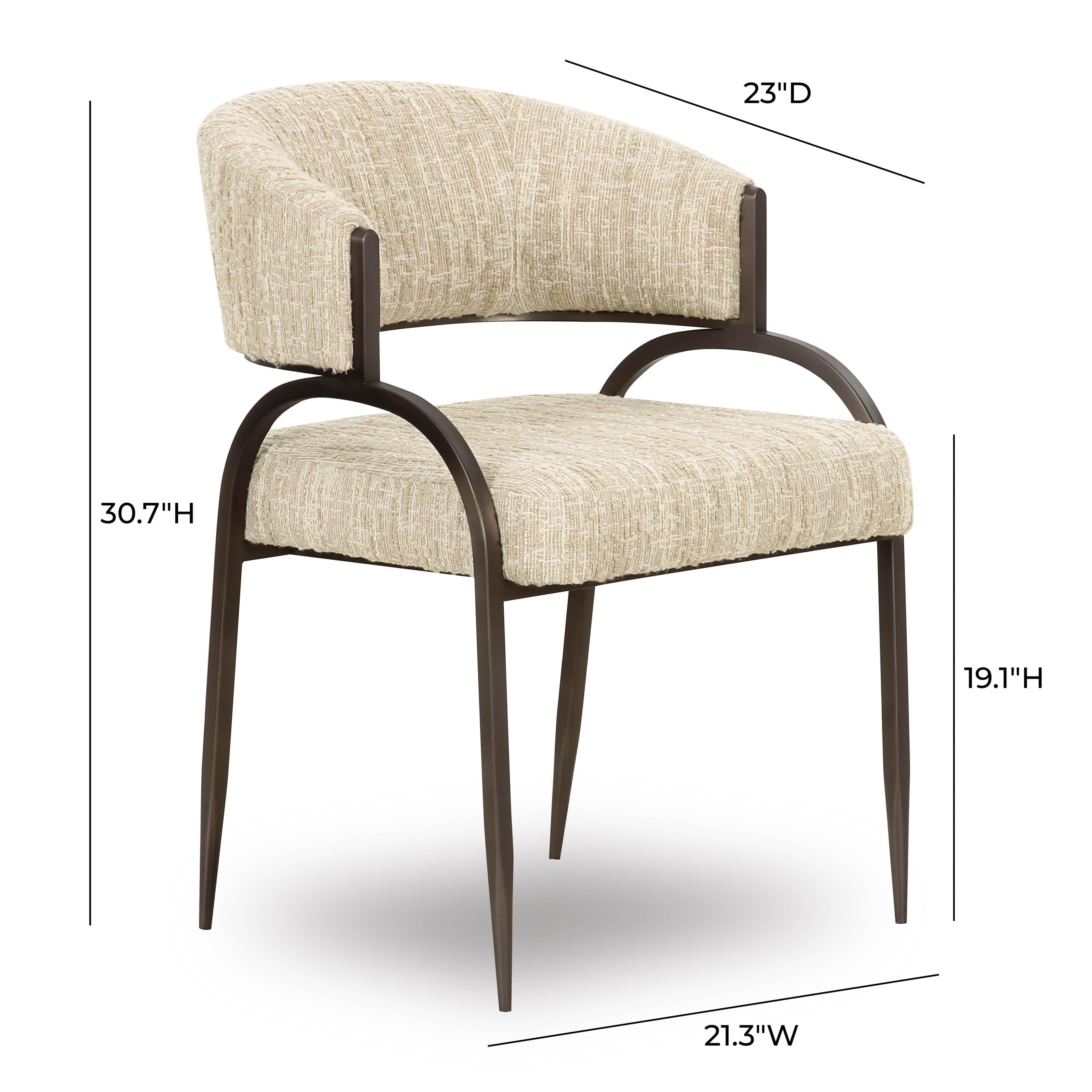 Tatum Taupe Textured Performance Boucle Dining Chair