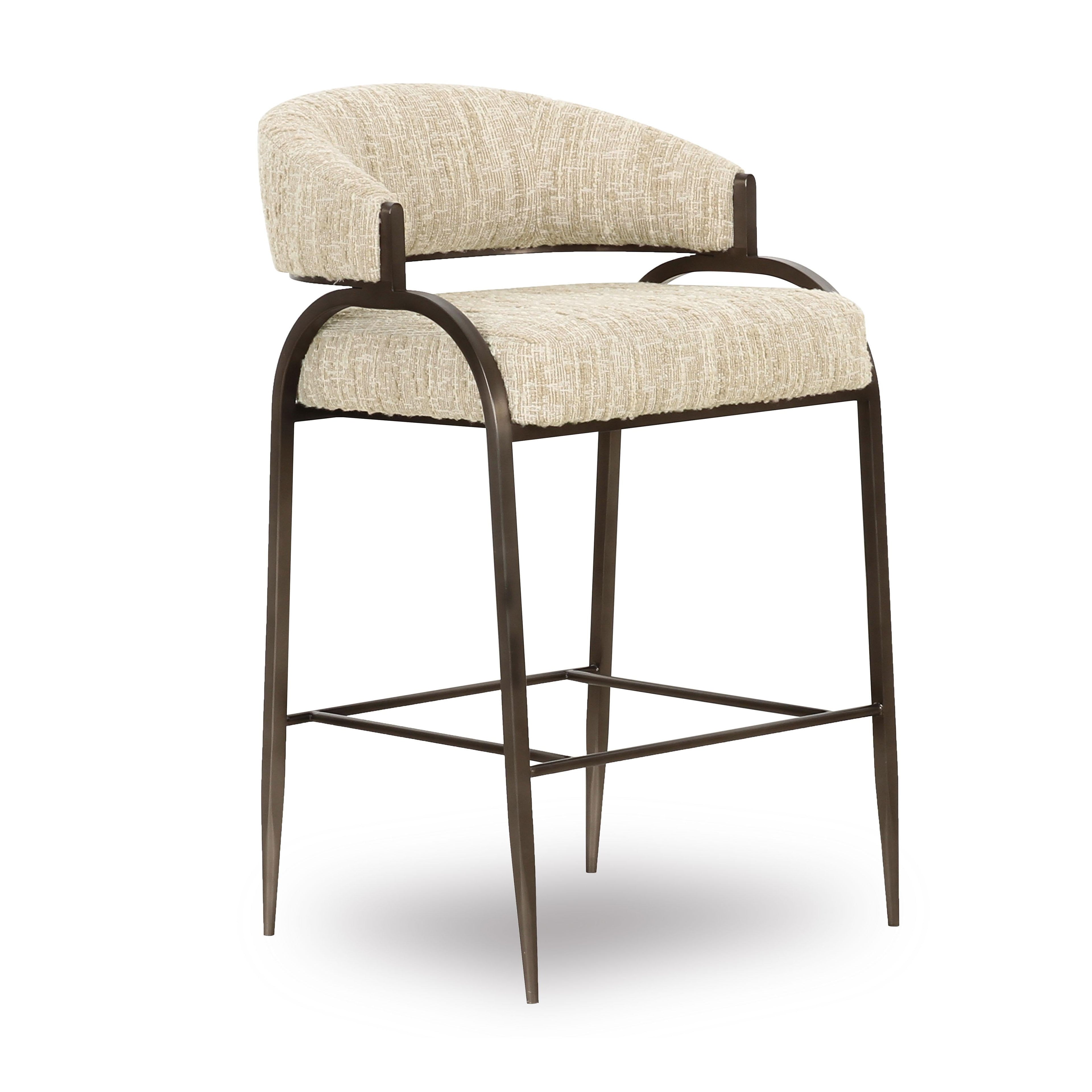 Tatum Taupe Textured Performance Boucle Counter Stool
