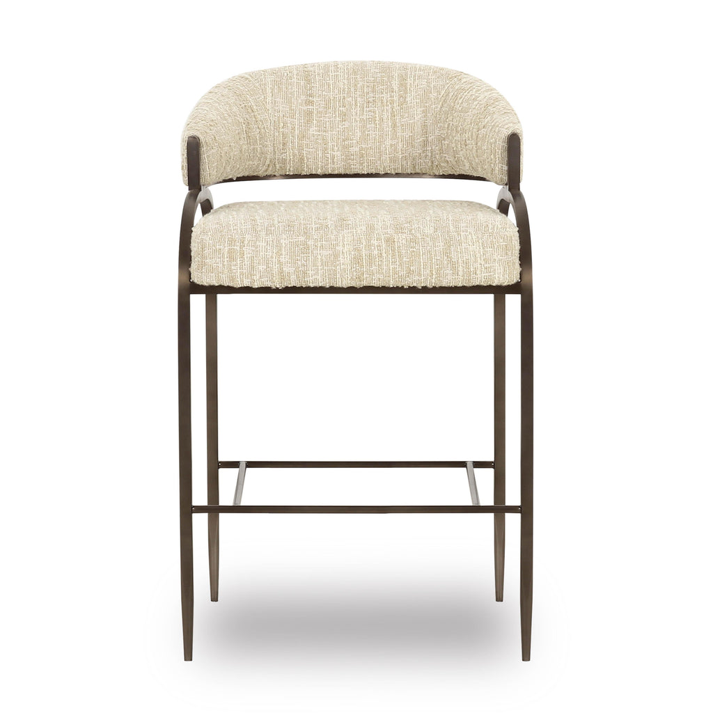 Tatum Taupe Textured Performance Boucle Counter Stool