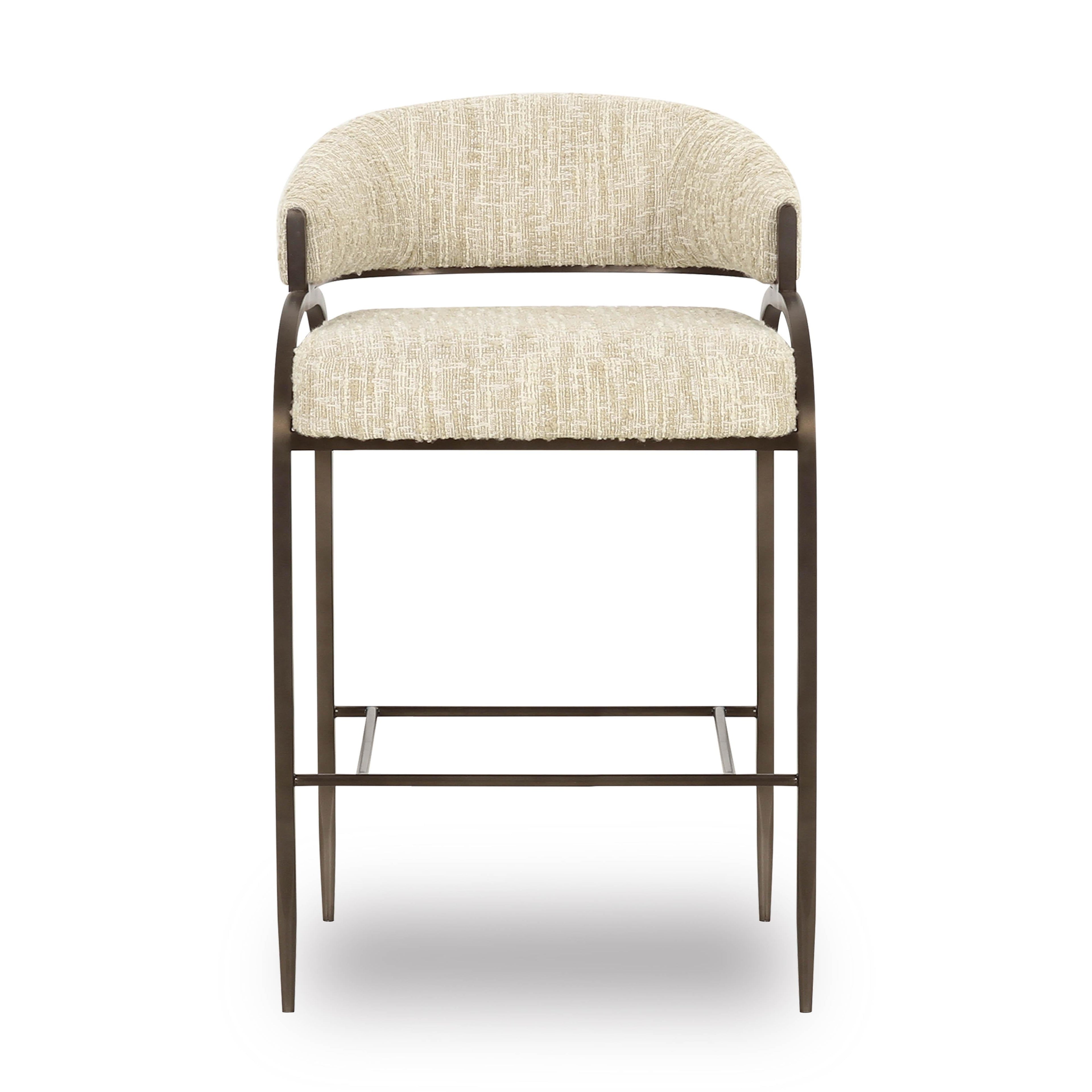 Tatum Taupe Textured Performance Boucle Counter Stool