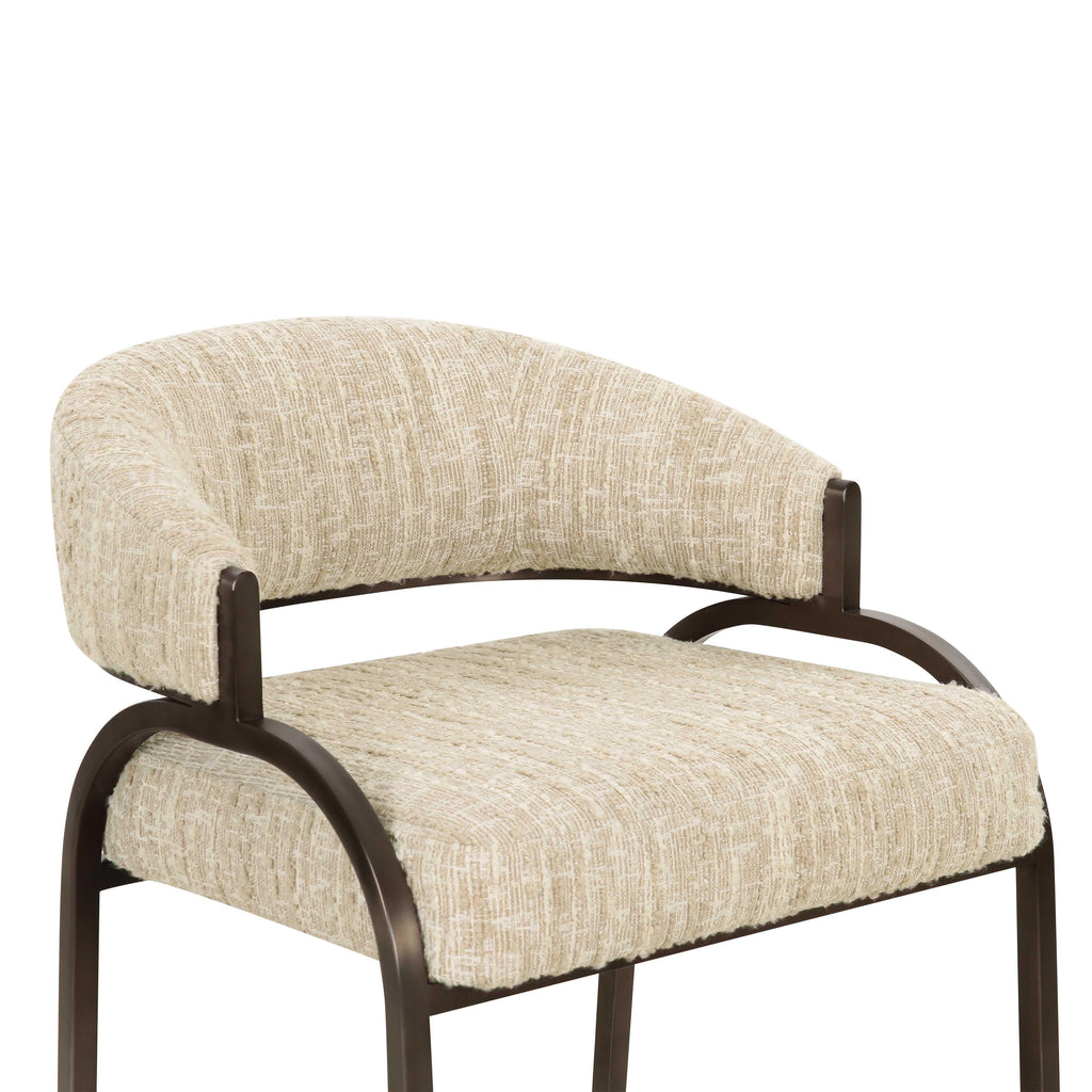 Tatum Taupe Textured Performance Boucle Counter Stool