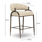 Tatum Taupe Textured Performance Boucle Counter Stool