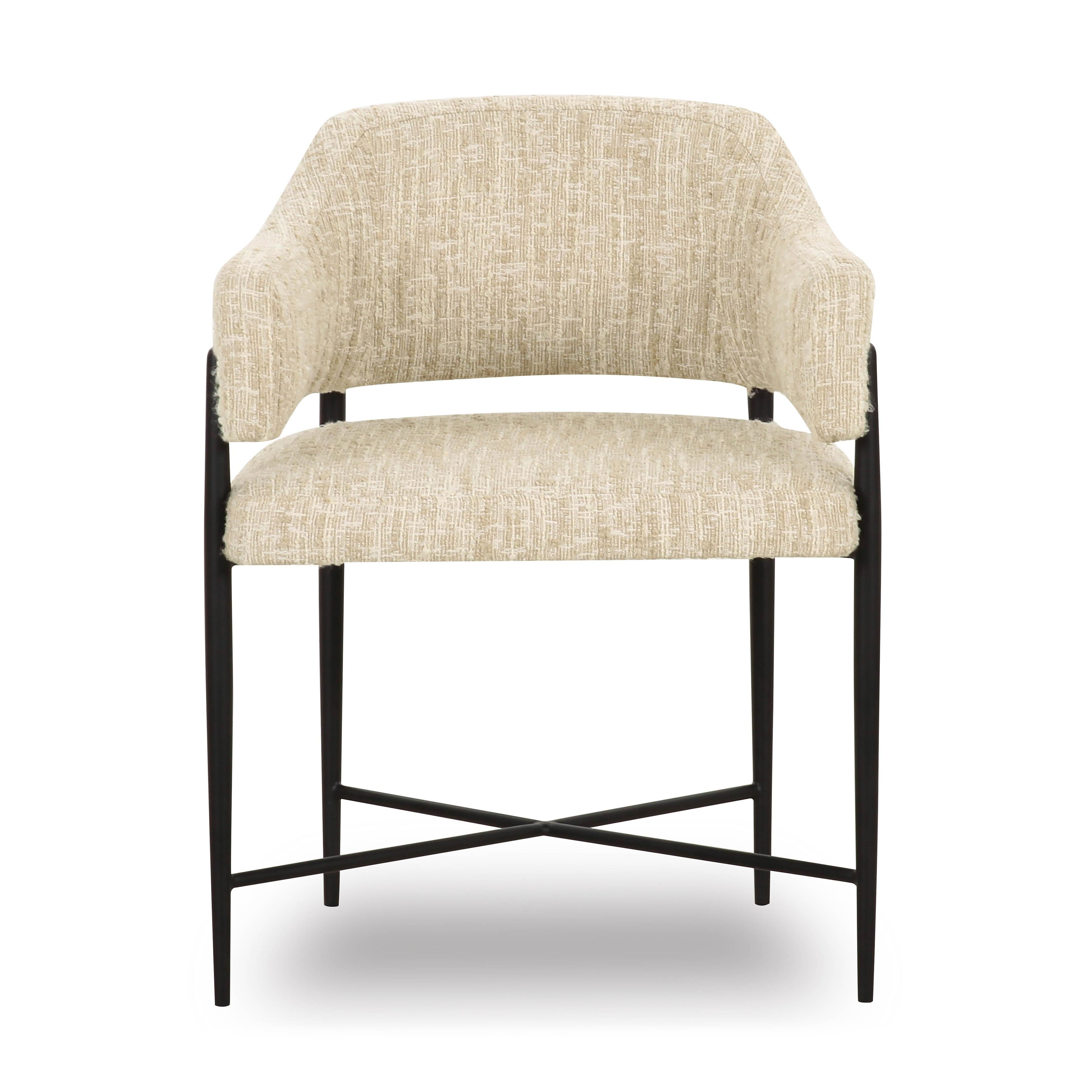 Sezanne Taupe Textured Performance Boucle Dining Chair