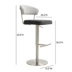 Cosmo Black and Grey Boucle Adjustable Stool