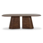 Gladyss 87 Brown Burl Oval Dining Table