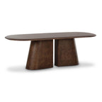 Gladyss 87 Brown Burl Oval Dining Table