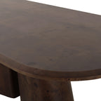Gladyss 87 Brown Burl Oval Dining Table