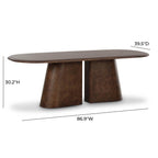 Gladyss 87 Brown Burl Oval Dining Table