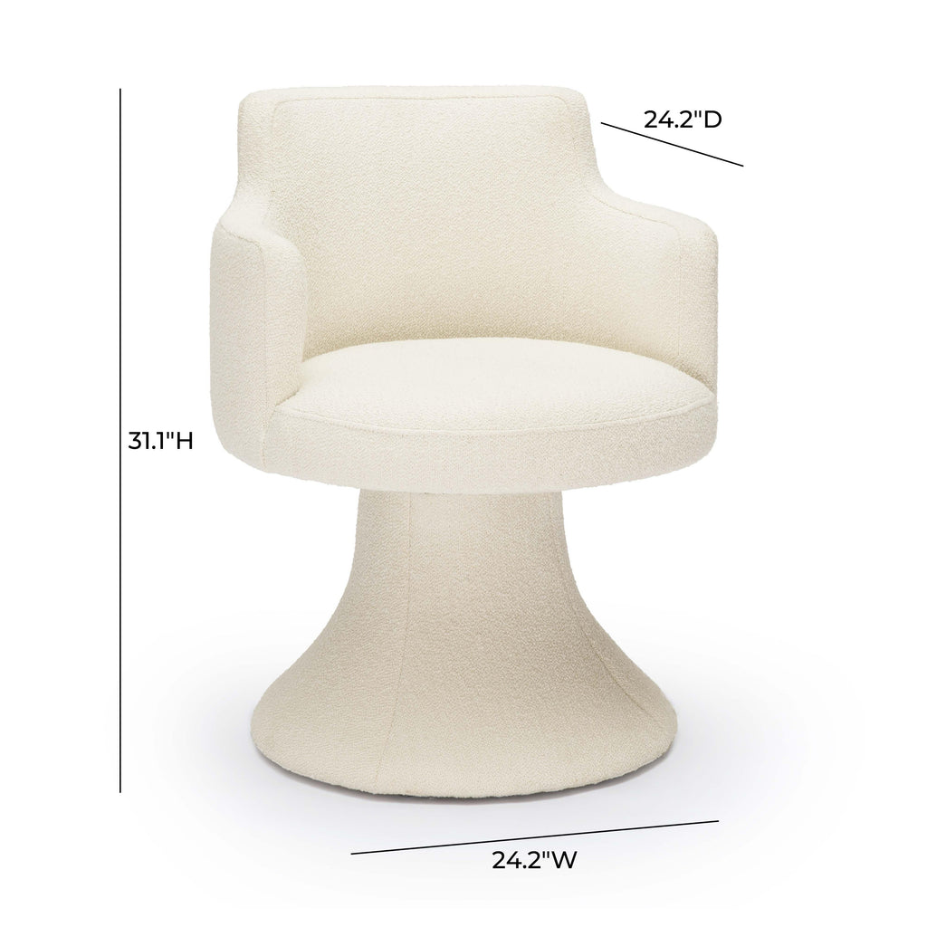 Jeffree Performance Boucle Swivel Dining Chair