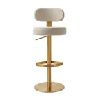 Primrose Cream Textured Performance Fabric Adjustable Stool