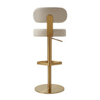 Primrose Cream Textured Performance Fabric Adjustable Stool