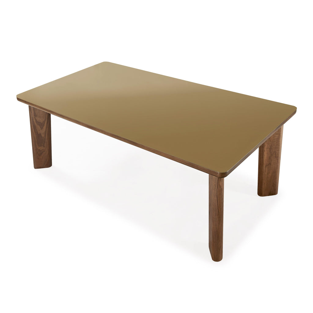 Oani  83 Walnut and Glass Rectangular Dining Table