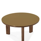 Oani 51 Walnut and Glass Round Dining Table