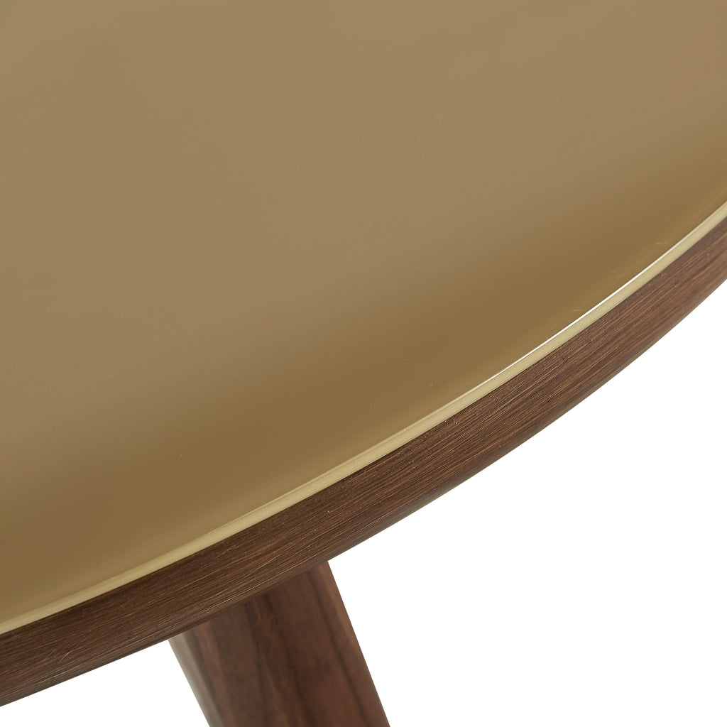 Oani 51 Walnut and Glass Round Dining Table