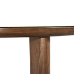 Oani 51 Walnut and Glass Round Dining Table