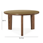 Oani 51 Walnut and Glass Round Dining Table