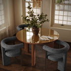 Oani 51 Walnut and Glass Round Dining Table