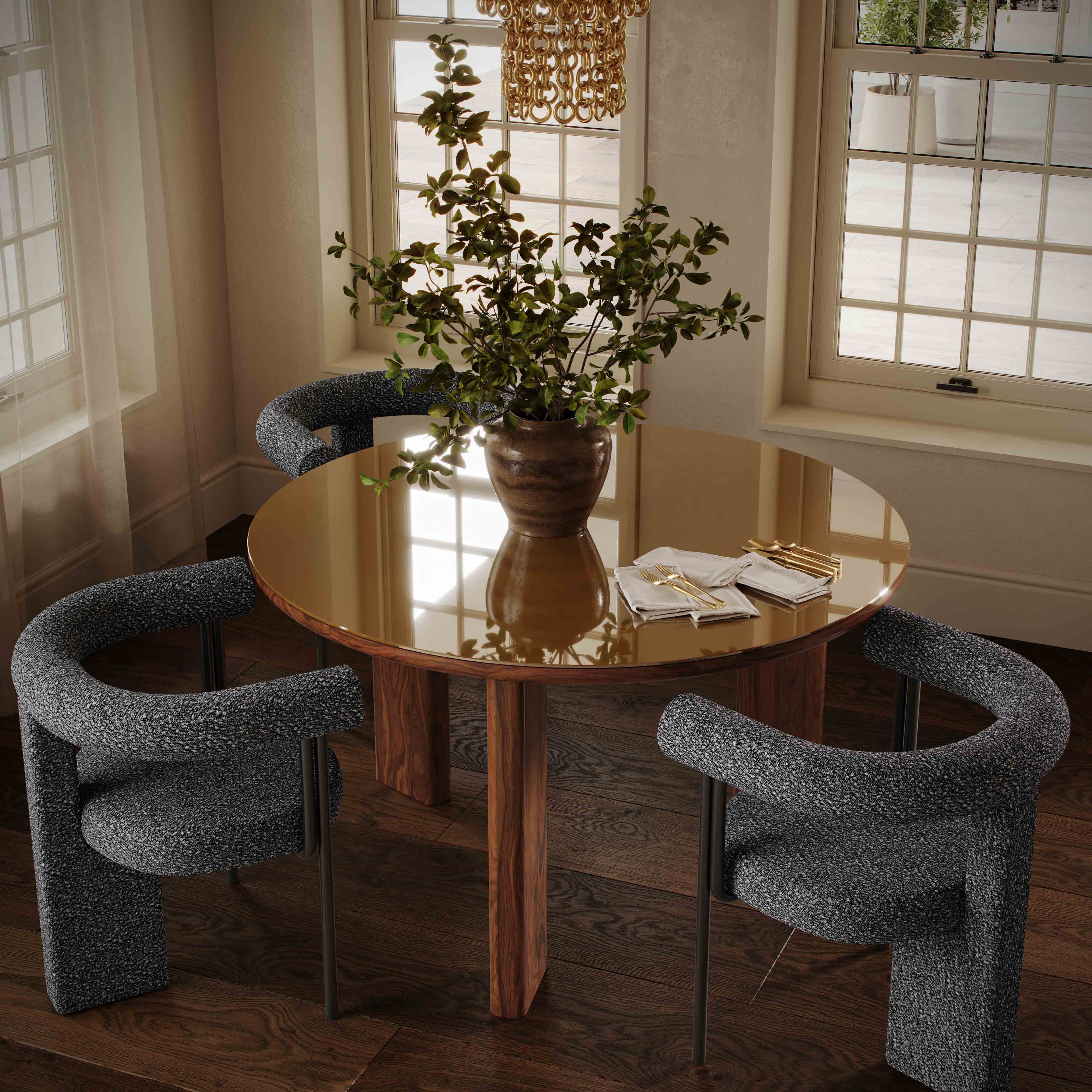 Synn Black Performance Boucle Dining Chair