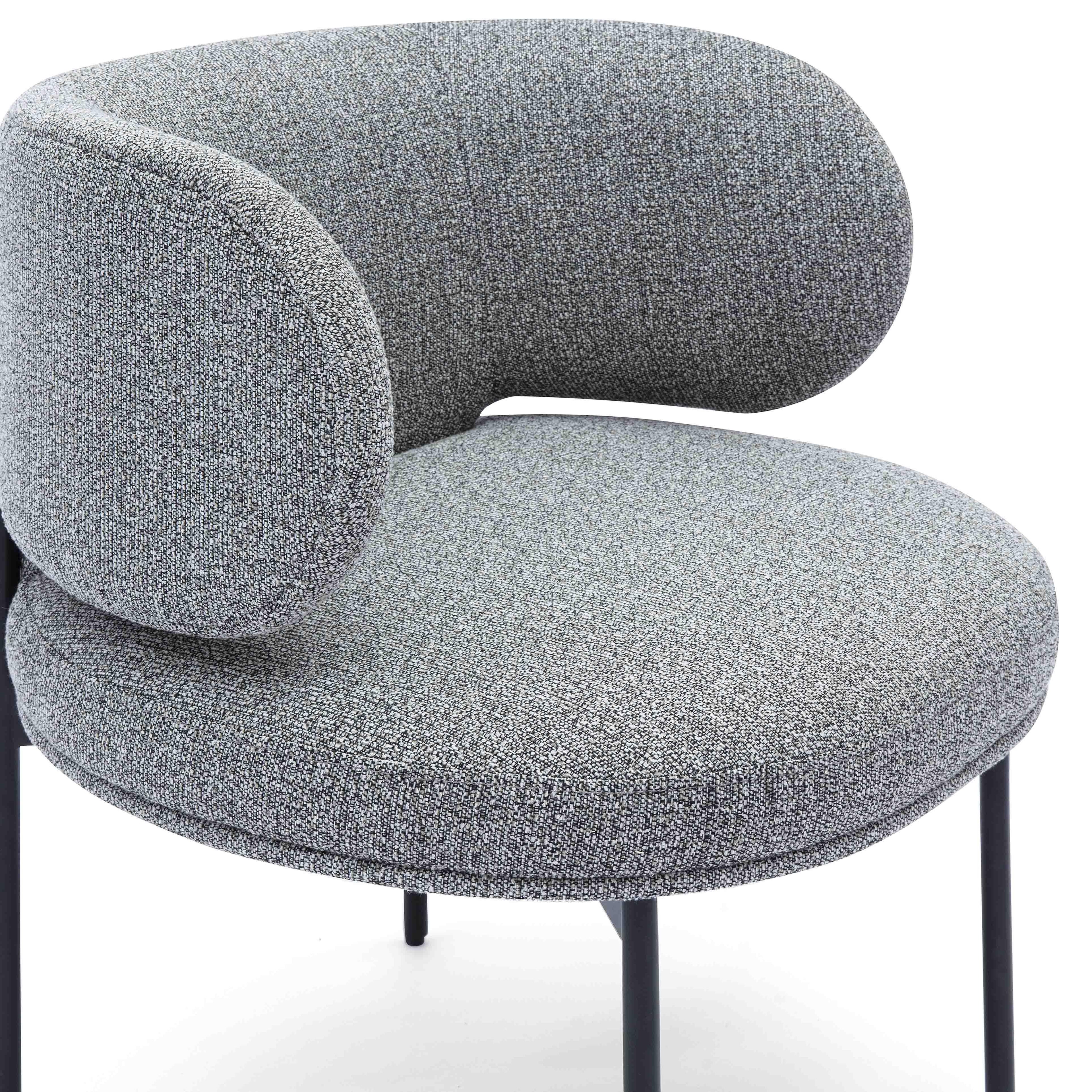 Maureen Speckled Grey Performance Boucle Dining Chair