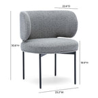 Maureen Speckled Grey Performance Boucle Dining Chair