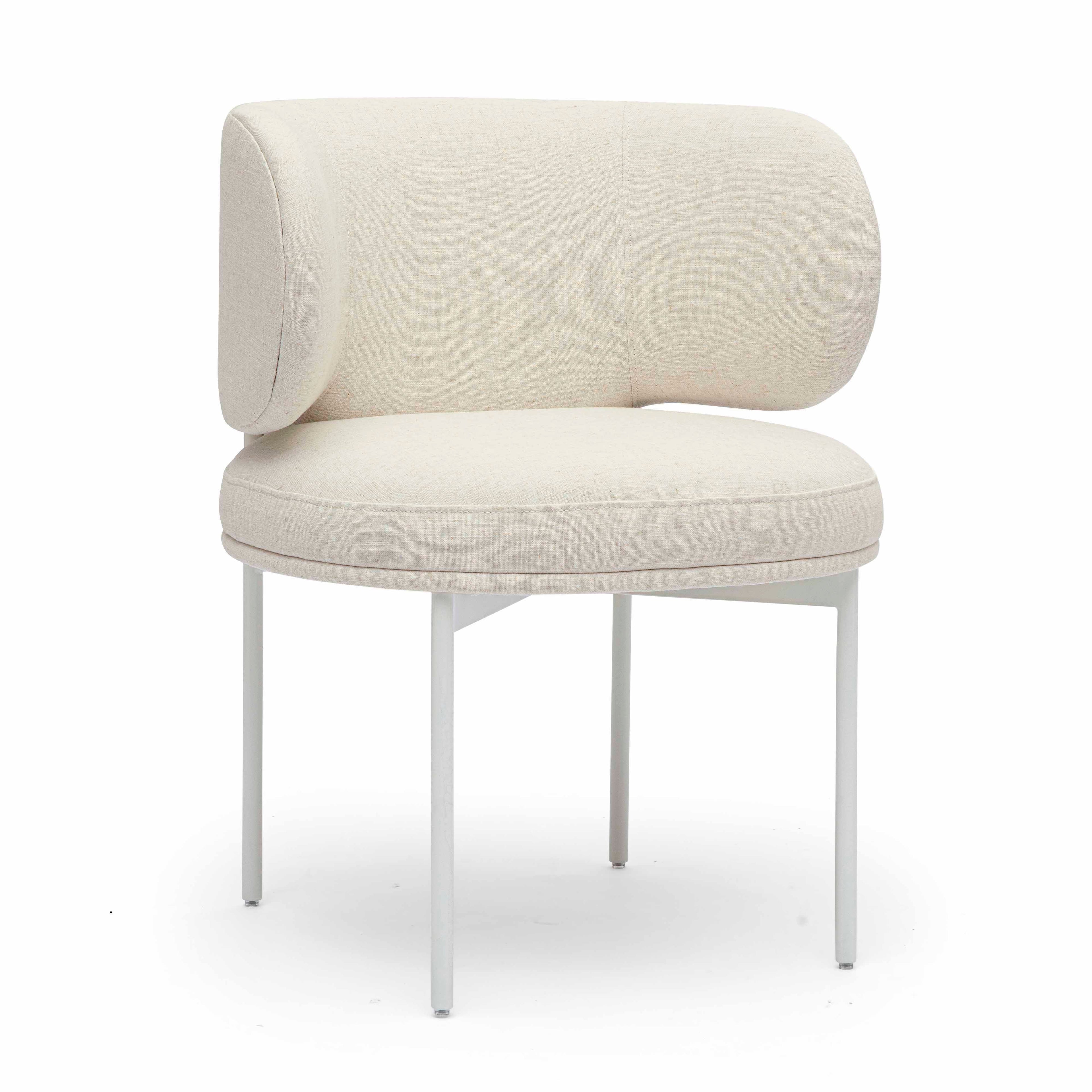 Maureen Cream Performance Upcycled Linen Dining Chair