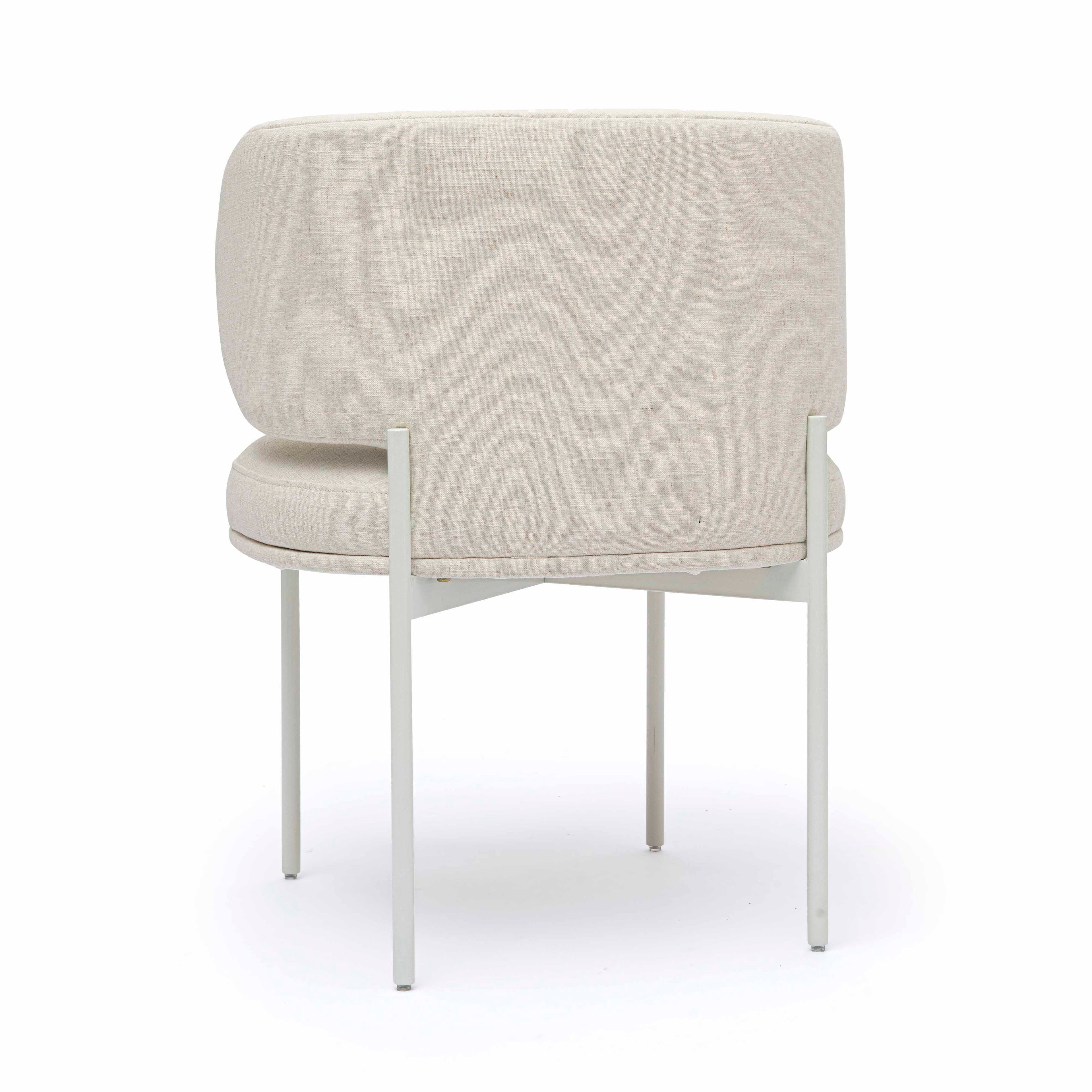 Maureen Cream Performance Upcycled Linen Dining Chair