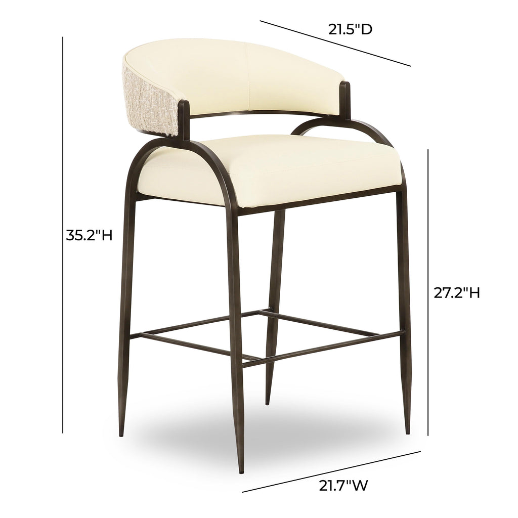 Tatum Vegan Leather 2-Tone Counter Stool