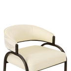 Tatum Cream Vegan Leather and 2-Tone Jacquard Counter Stool
